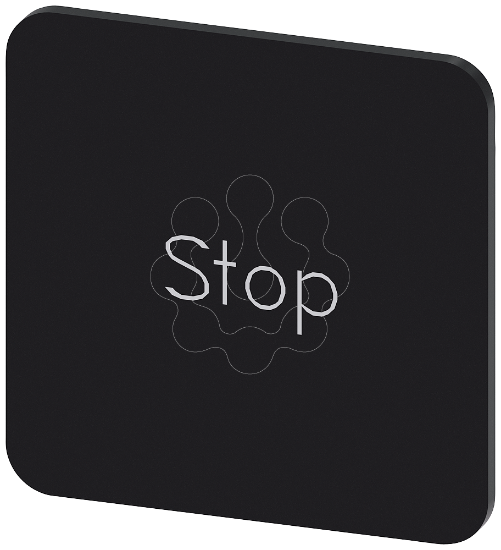 Imagem de Placa de identificacao 22x22mm, placa preto, inscricao: Stop