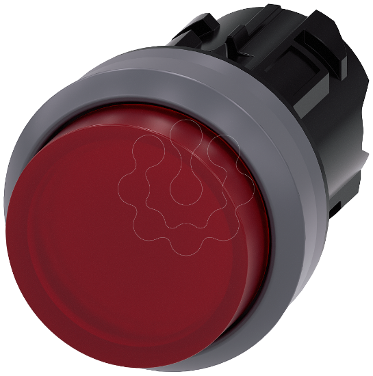 Imagem de Botao de pressao iluminado, 22mm, redondo, anel frontal de metal, vermelho