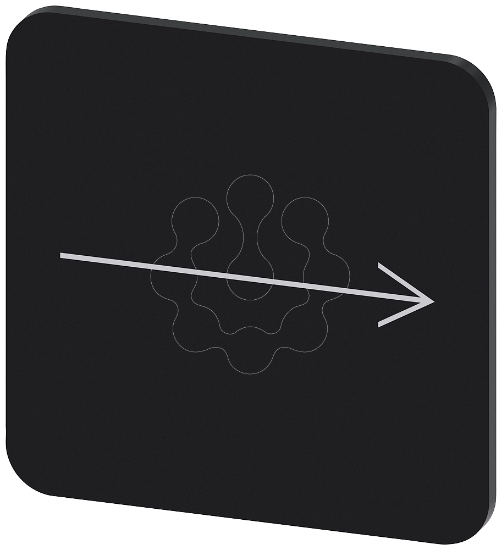 Imagem de Placa de identificacao 22x22mm, placa preto, simbolo: Sentido da seta para a direita