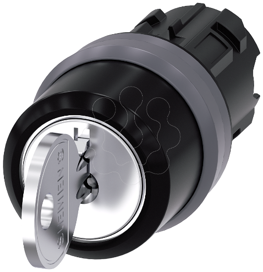 Imagem de Interruptor de chave RONIS, 22mm, redondo, anel frontal de mental