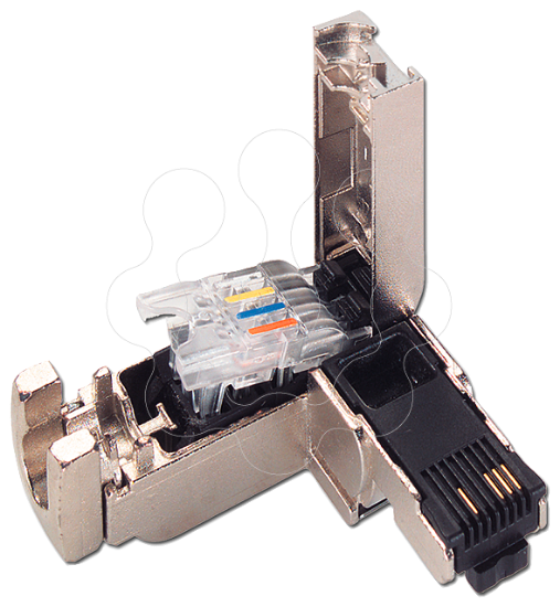 Imagem de Plug IE FC RJ45 90 2x2, conector enc. RJ45 com pc. conexao FC, 90 gr., 50unid.