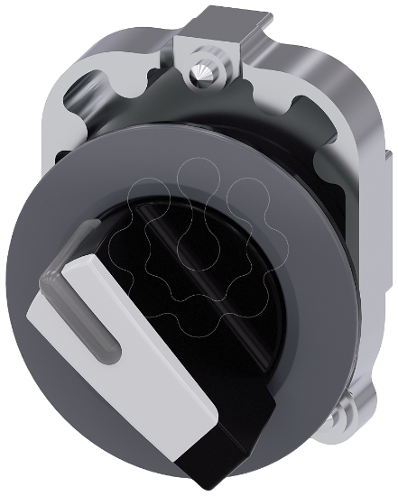 Imagem de Interruptor com manipulo, iluminavel, 30 mm, redondo, metal, mate, branco