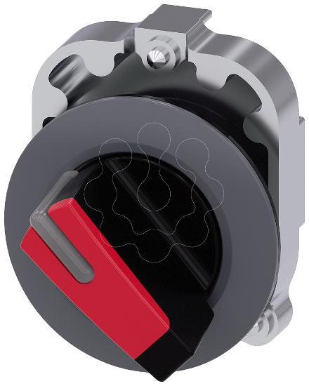 Imagem de Interruptor com manipulo, iluminavel, 30mm, redondo, metal, fosco, vermelho