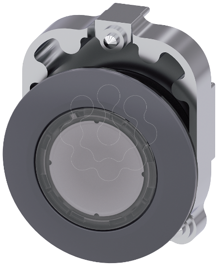 Imagem de Botao de pressao, iluminado, 30mm, redondo, metal, fosco, transparente