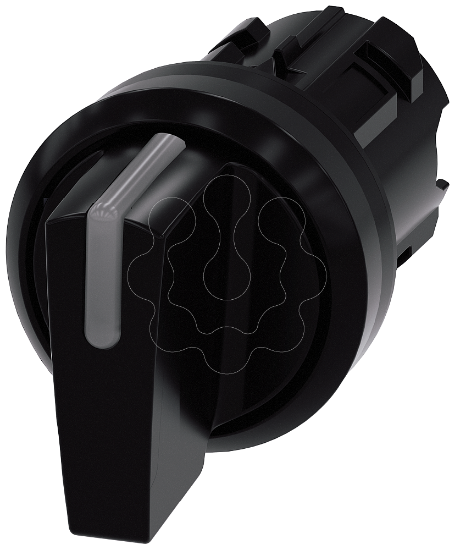 Imagem de Interruptor com manipulo, iluminavel, 22mm, redondo, 3 posicoes, preto