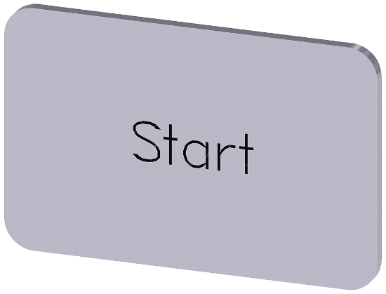 Imagem de Placa de identificacao 17,5x27mm, placa prata, inscricao: Start