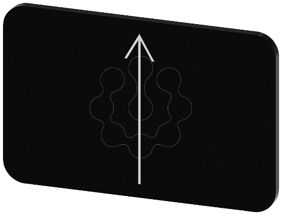 Imagem de Placa de identificacao 17,5x27mm, placa preto, simbolo: Sentido da seta para cima