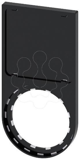 Imagem de Suporte de placa, arredondado, preto, para placa de identificacao 27x 27mm