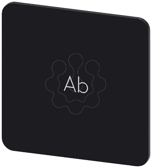 Imagem de Placa de identificacao 27x27mm, placa preto, inscricao: Baixo