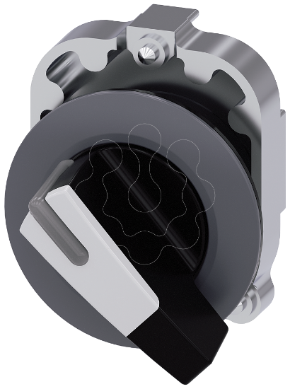 Imagem de Interruptor com manipulo, iluminavel, 30 mm, redondo, metal, mate, branco