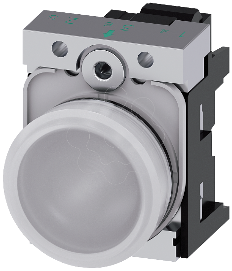 Imagem de Sinalizador luminoso, 22 mm, redondo, metal, alto brilho, branco, LED CA 110 V