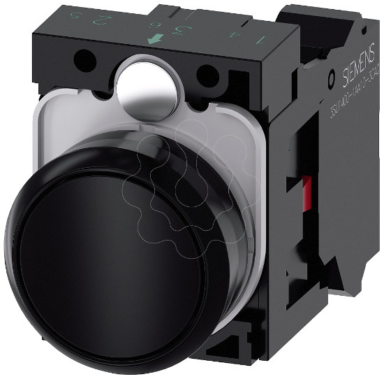 Imagem de Botao de pressao, 22mm, redondo plastico, preto, 1NF