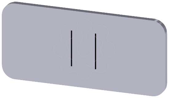 Imagem de Placa de identificacao 12,5x27mm, placa prata, simbolo: II