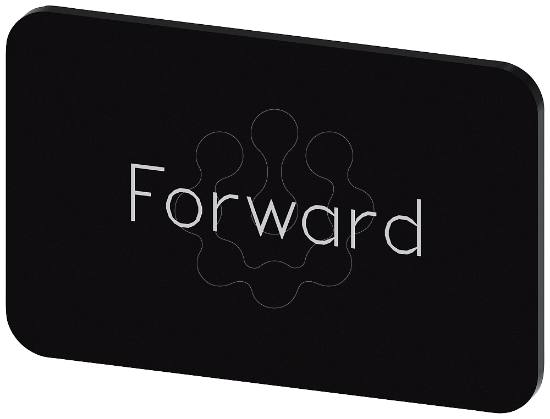 Imagem de Placa de identificacao 17,5x27mm, placa preto, inscricao: Forward