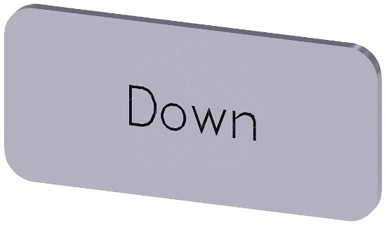 Imagem de Placa de identificacao 12,5x27mm, placa prata, inscricao: Down