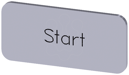 Imagem de Placa de identificacao 12,5x27mm, placa prata, inscricao: Start