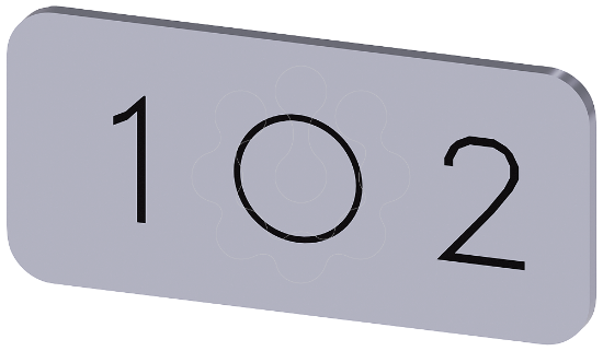 Imagem de Placa de identificacao 12,5x27mm, placa prata, simbolo: 1 O 2