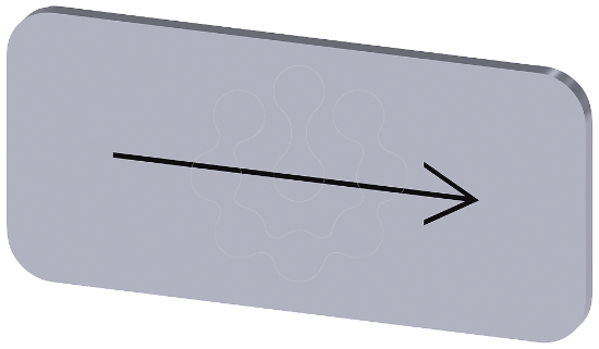 Imagem de Placa de identificacao 12,5x27mm, placa prata, simbolo: Sentido da seta para a direita