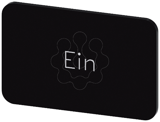 Imagem de Placa de identificacao 17,5x27mm, placa preto, inscricao: Ligado