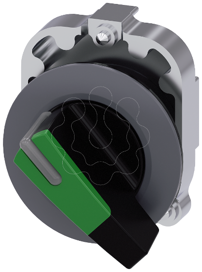 Imagem de Interruptor com manipulo, iluminavel, 30mm, redondo, metal, fosco, verde