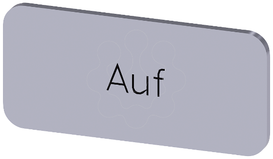 Imagem de Placa de identificacao 12,5x27mm, placa prata, inscricao: Cima