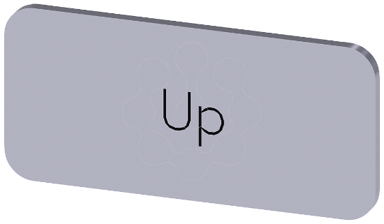 Imagem de Placa de identificacao 12,5x27mm, placa prata, inscricao: Up