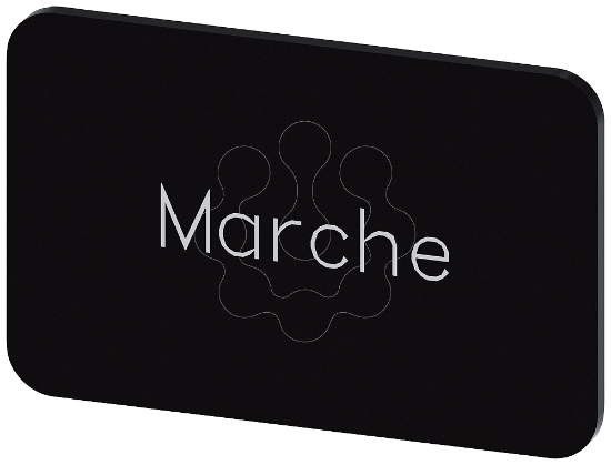 Imagem de Placa de identificacao 17,5x27mm, placa preto, inscricao: Marche