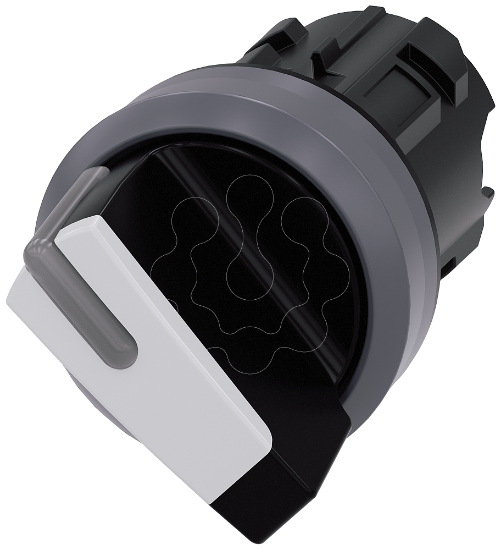 Imagem de Interruptor com manipulo iluminado, 22mm, redondo, plastico anel frontal de metal, branco