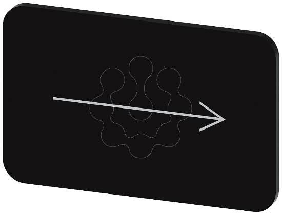 Imagem de Placa de identificacao 17,5x27mm, placa preto, simbolo: Sentido da seta para a direita