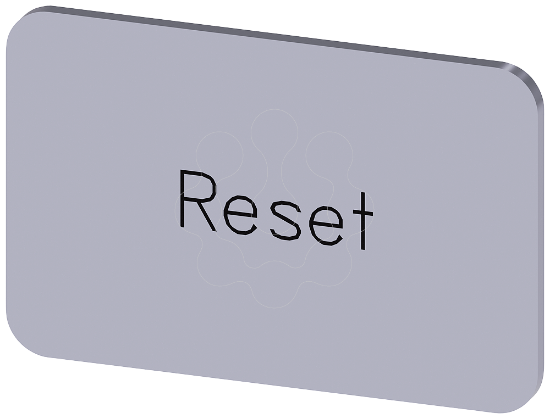 Imagem de Placa de identificacao 17,5x27mm, placa prata, inscricao: Reset