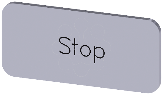 Imagem de Placa de identificacao 12,5x27mm, placa prata, inscricao: Stop