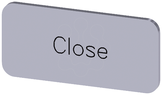 Imagem de Placa de identificacao 12,5x27mm, placa prata, inscricao: Close