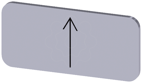 Imagem de Placa de identificacao 12,5x27mm, placa prata, simbolo: Sentido da seta para cima