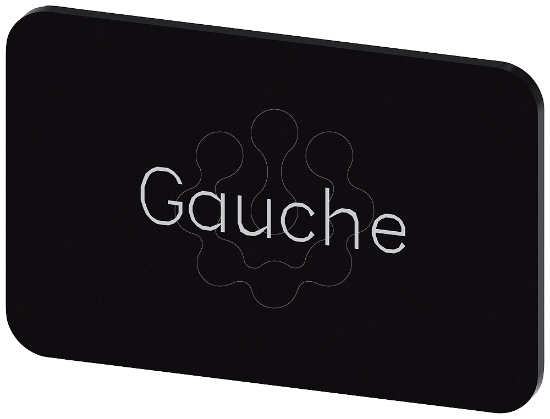 Imagem de Placa de identificacao 17,5x27mm, placa preto, inscricao: GAUCHE