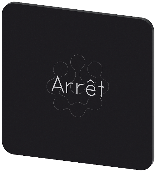 Imagem de Placa de identificacao 27x27mm, placa preto, inscricao: Arret