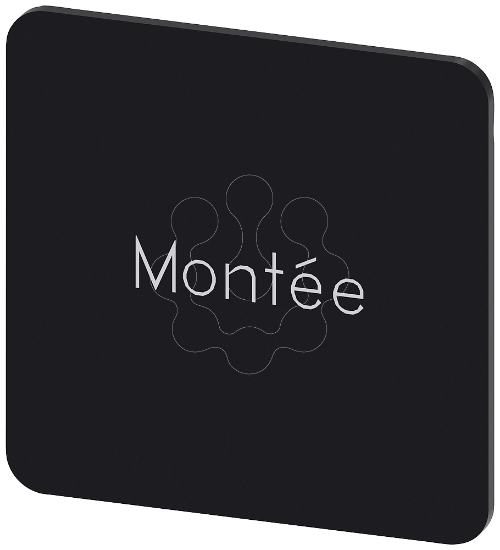 Imagem de Placa de identificacao 27x27mm, placa preto, inscricao: Montee