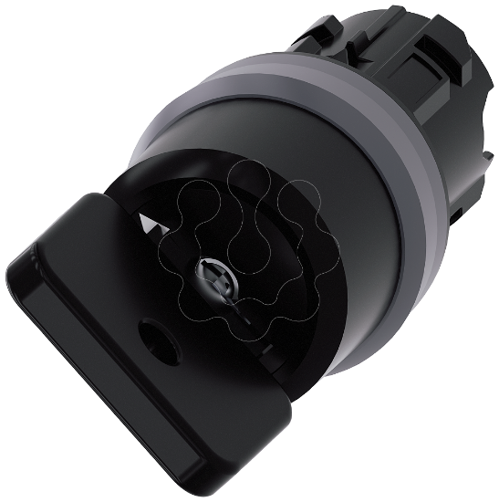 Imagem de Interruptor de chave O.M.R 22mm, redondo, anel frontal de metal, azul