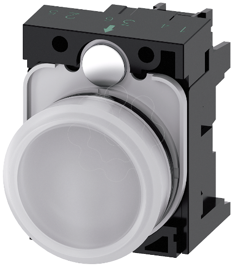 Imagem de Sinalizador luminoso, 22 mm, redondo, branco, lente, plano, com LED 230V CA