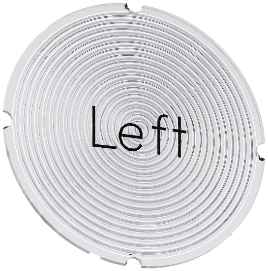 Imagem de Placa embutida para botao de pressao iluminado, redondo, inscricao: Esquerda