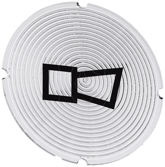 Imagem de Placa embutida para botao de pressao iluminado, redondo, simbolo: Buzina