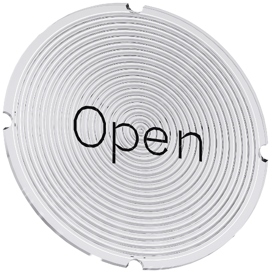 Imagem de Placa embutida para botao de pressao iluminado, redondo, inscricao: Open