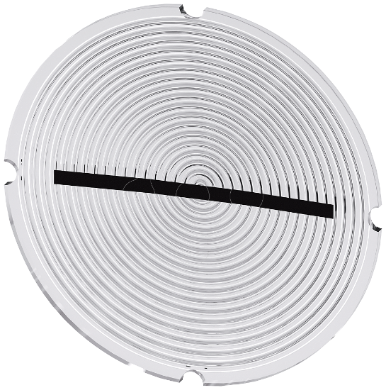 Imagem de Placa embutida para botao de pressao iluminado, redondo, simbolo: Diminuicao, menos