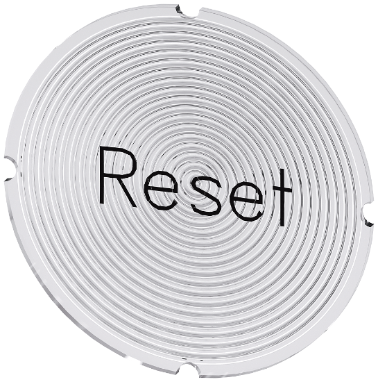 Imagem de Placa embutida para botao de pressao iluminado, redondo, inscricao: Reset