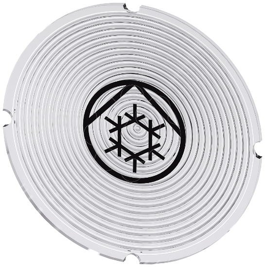 Imagem de Placa embutida para botao de pressao iluminado, redondo, simbolo: Bomba de refrigeracao