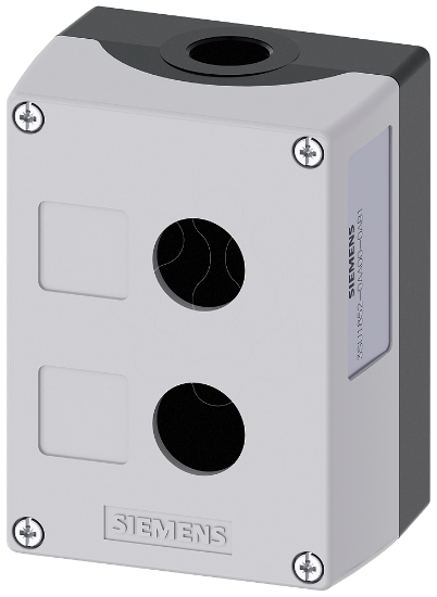 Imagem de Estacao de controlo vazia, 22mm, redonda, metal, cinza, 2 pontos de comando