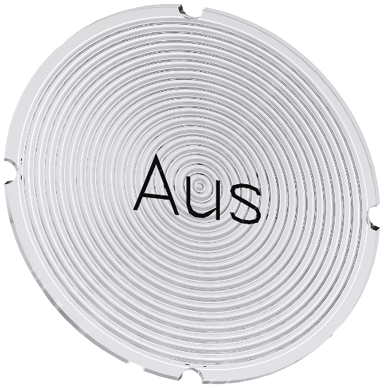 Imagem de Placa embutida para botao de pressao iluminado, redondo, inscricao: Desligado