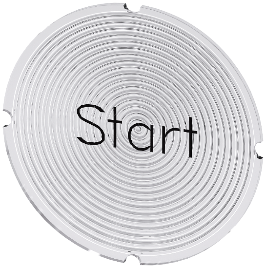 Imagem de Placa embutida para botao de pressao iluminado, redondo, inscricao: Start