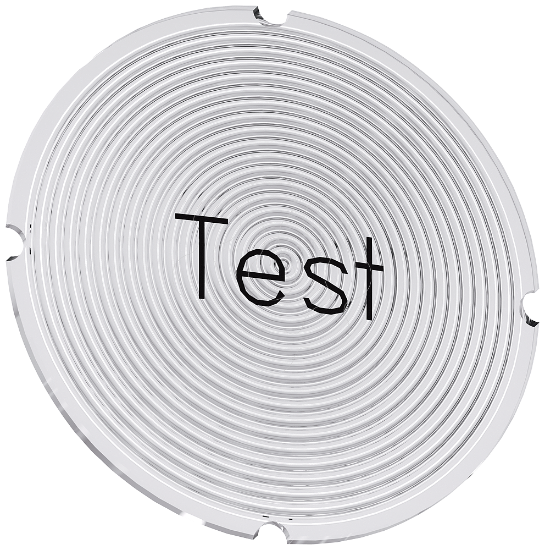 Imagem de Placa embutida para botao de pressao iluminado, redondo, inscricao: Teste