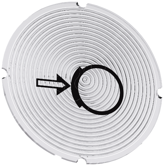 Imagem de Placa embutida para botao de pressao iluminado, redondo, simbolo: Freios