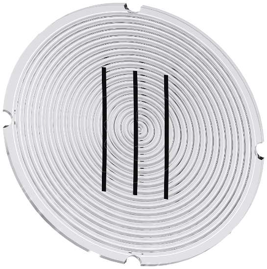 Imagem de Placa embutida para botao de pressao iluminado, redondo, simbolo: III